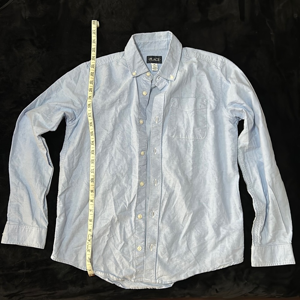 children’s place girls size 16 xxl blue denim button down